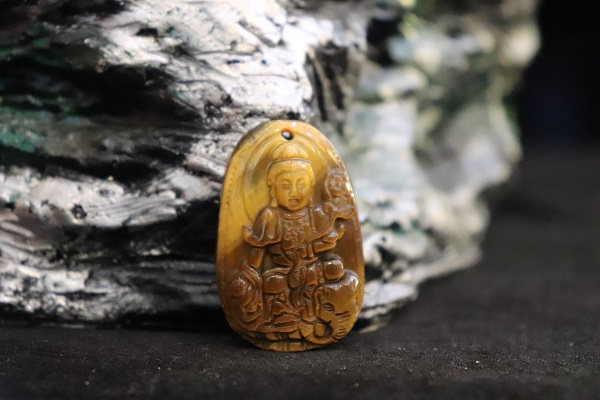 Phật Bản Mệnh (Tuổi Thìn, Tuổi Tỵ) - Phổ Hiền Bồ Tát Đá Thạch Anh Mắt Hổ Vàng - PHMH350